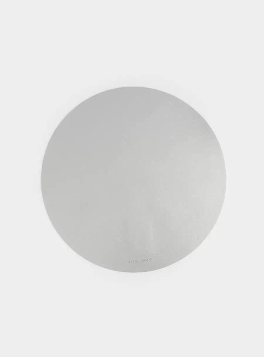 Салфетка под приборы, 38 см, ПВХ, круглая, серебристая, Rock