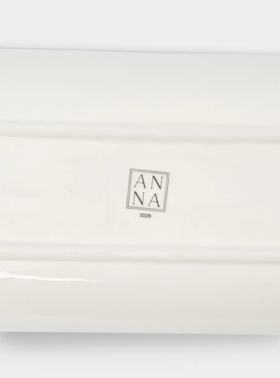 Блюдо, 34х13 см, доломитовая керамика, прямоугольное, красная, Лошадка у елки, Festival, image-5