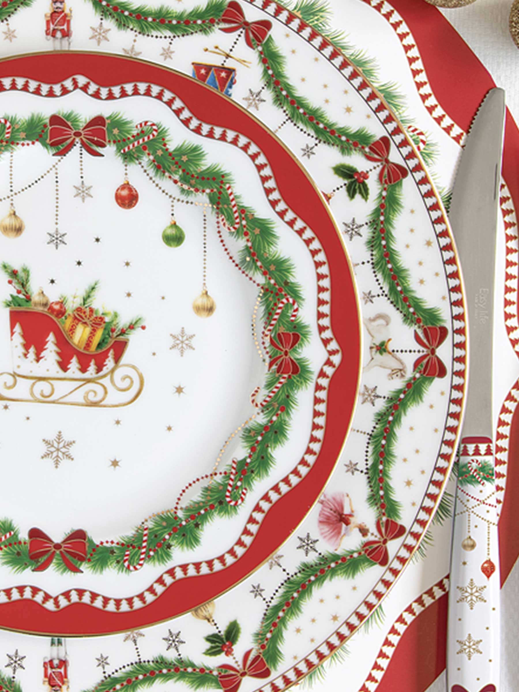 Тарелка обеденная, 26,5 см, фарфор P, белая, Новогодняя гирлянда, Magie de Noel, image-1