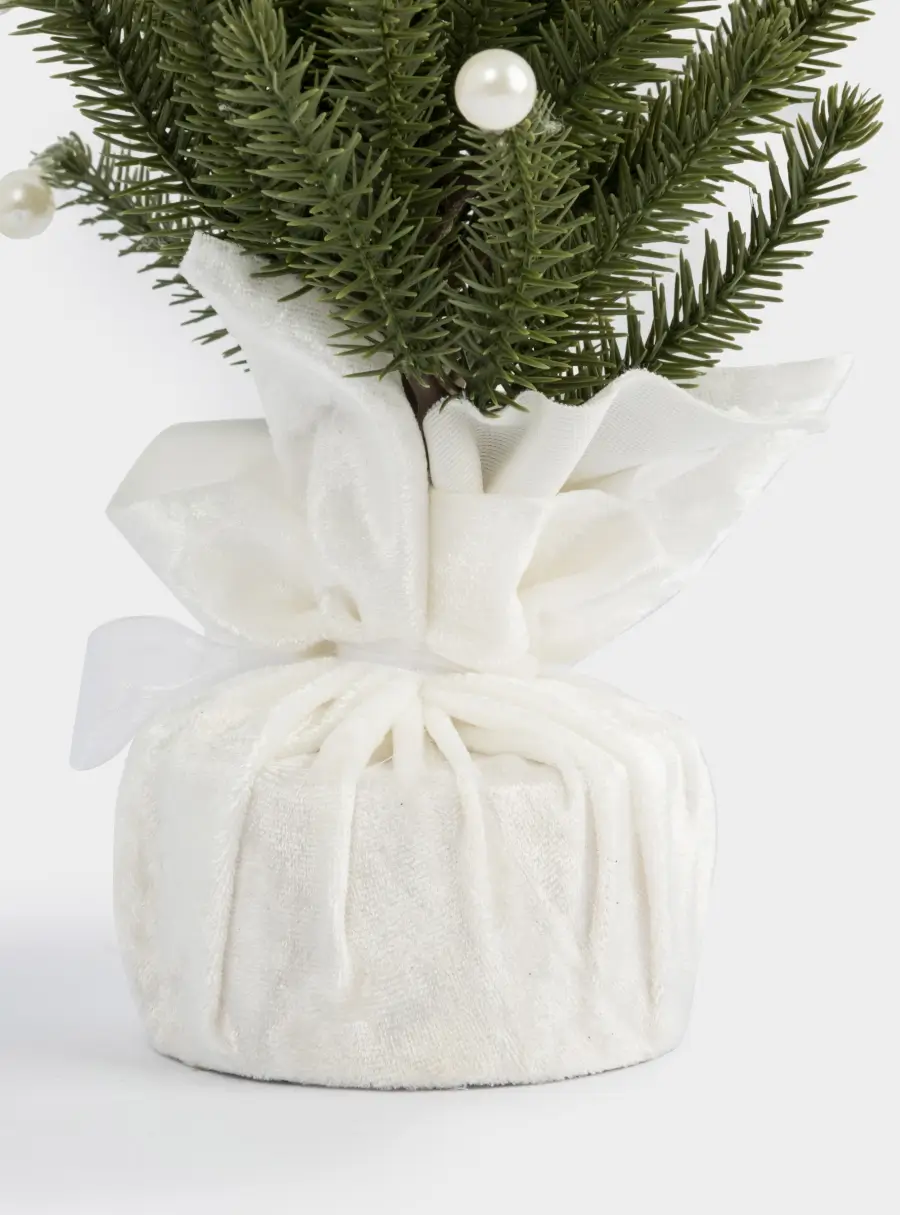 Ель искусственная, 40 см, полиэтилен, Жемчуг, New year ,image-3