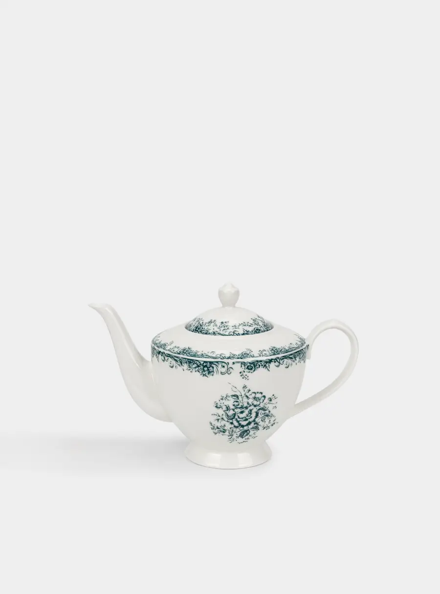 Чайник заварочный, 1,1л, фарфор P, бело-синий, Rosetta ,image-0