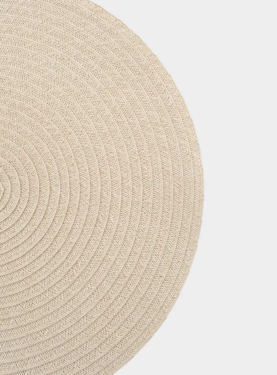 Салфетка под приборы, 38 см, полипропилен, круглая, молочно-бежевая, Matera ,image-1