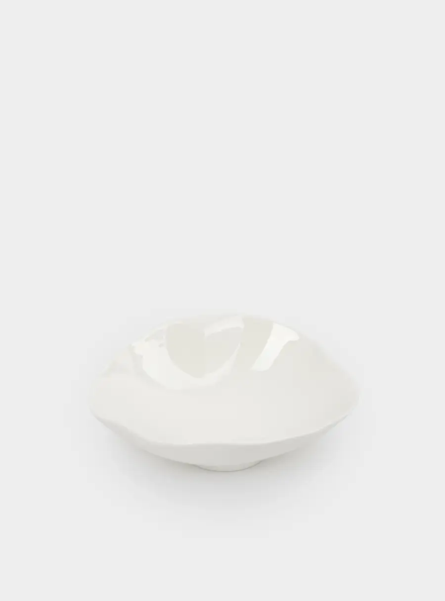 Салатник, 22х18х7 см, 500 мл, фарфор P, белый, Волнистый край, White ocean ,image-1