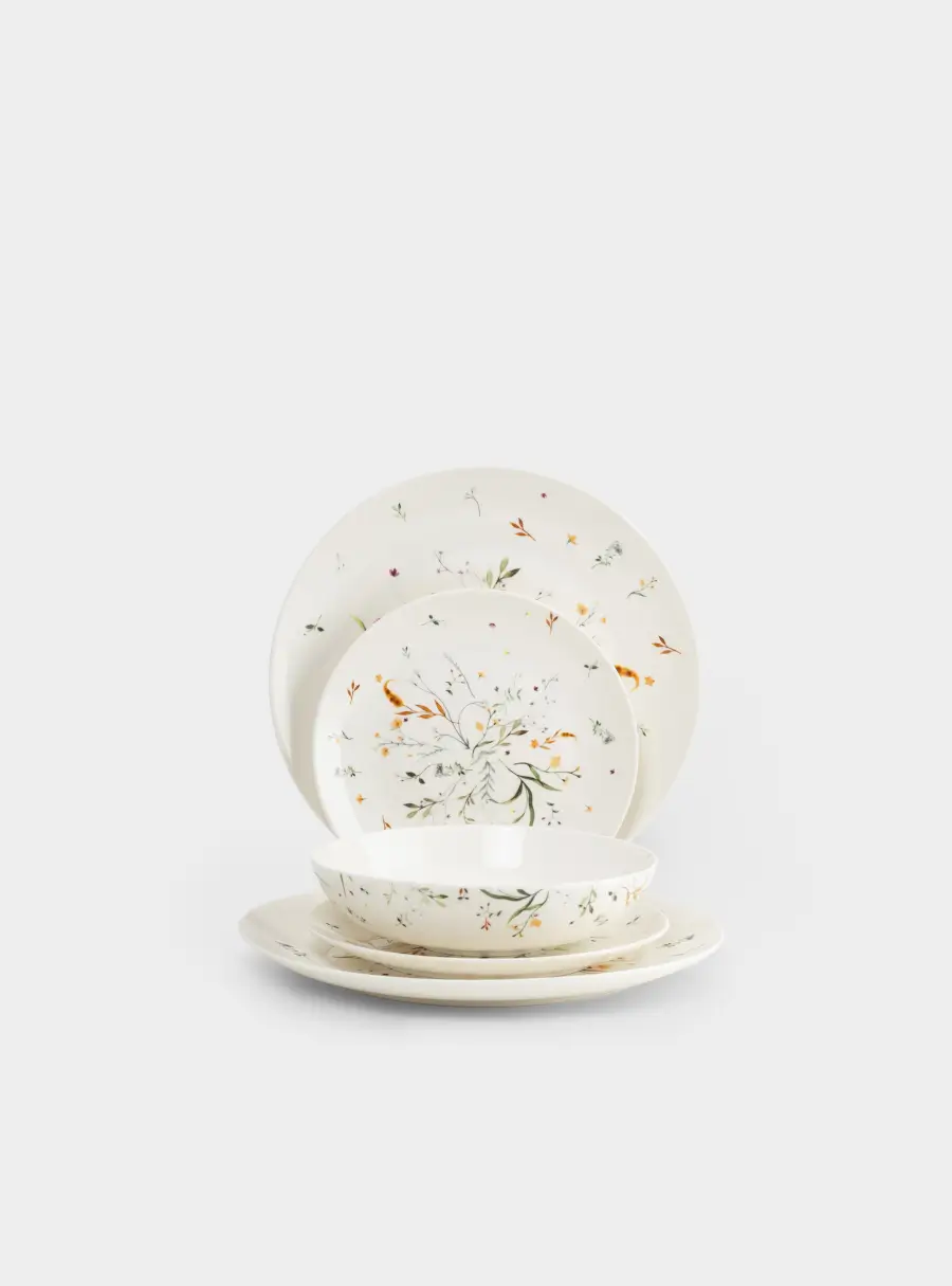 Сервиз обеденный, 6 перс, 19 пр, фарфор N, белый, Луговые травы, Herbs ,image-1