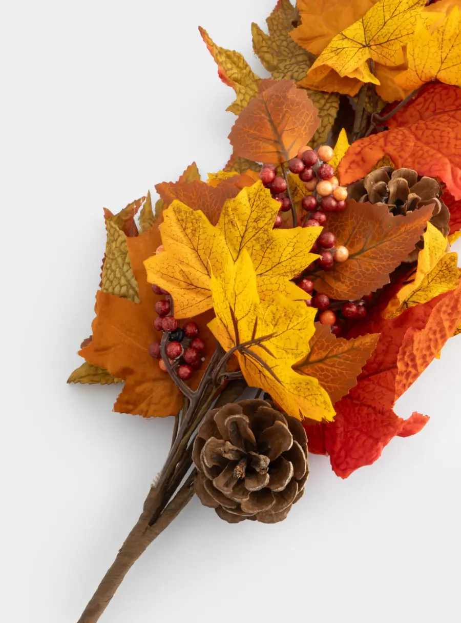 Ветка декоративная, 80 см, полиэстер/пенопласт, Осенние листья, Bright pumpkin ,image-3