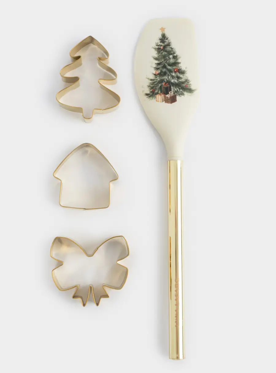 Набор для выпечки, 4 пр, лопатка/формы, силикон/сталь, молочно-золотистый, Townlet ,image-0
