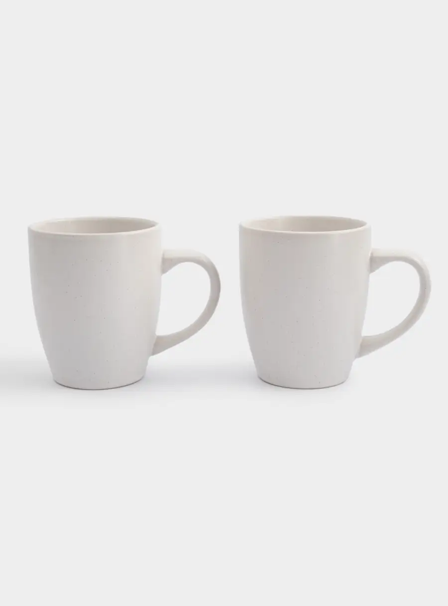 Кружка, 370 мл, 2 шт, керамика, белая, в крапинку, Scanno