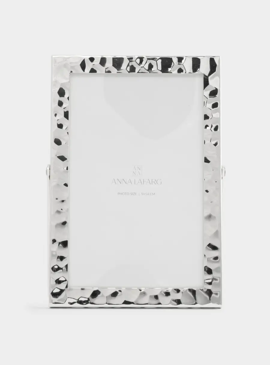 Фоторамка, 11х16 см, металл/стекло, серебристая, Мятый эффект, Museum ,image-1