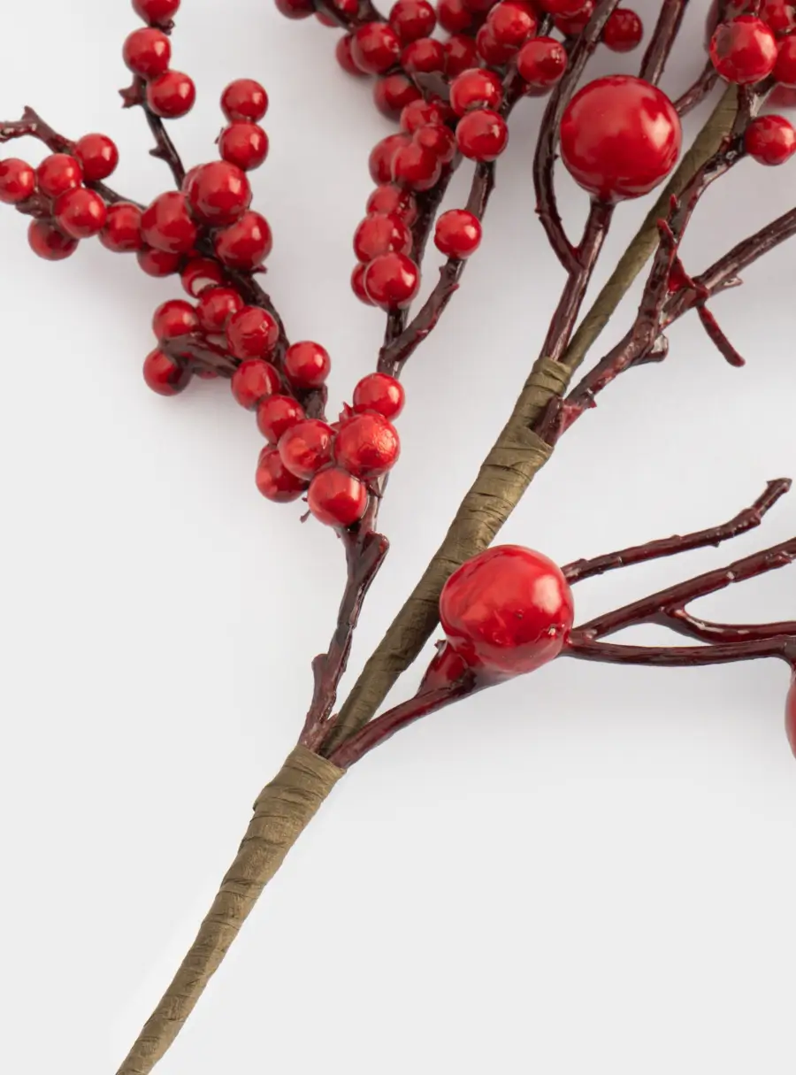 Ветка декоративная, 60 см, пластик/пенопласт, Красные ягоды, Interior bright ,image-3