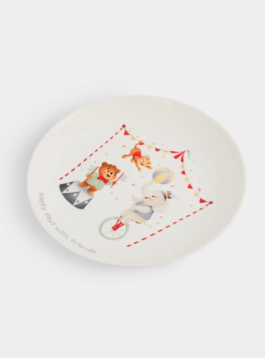 Набор посуды, детский, 1 перс, 3 пр, фарфор N, белый, Животные в цирке, Circus ,image-2