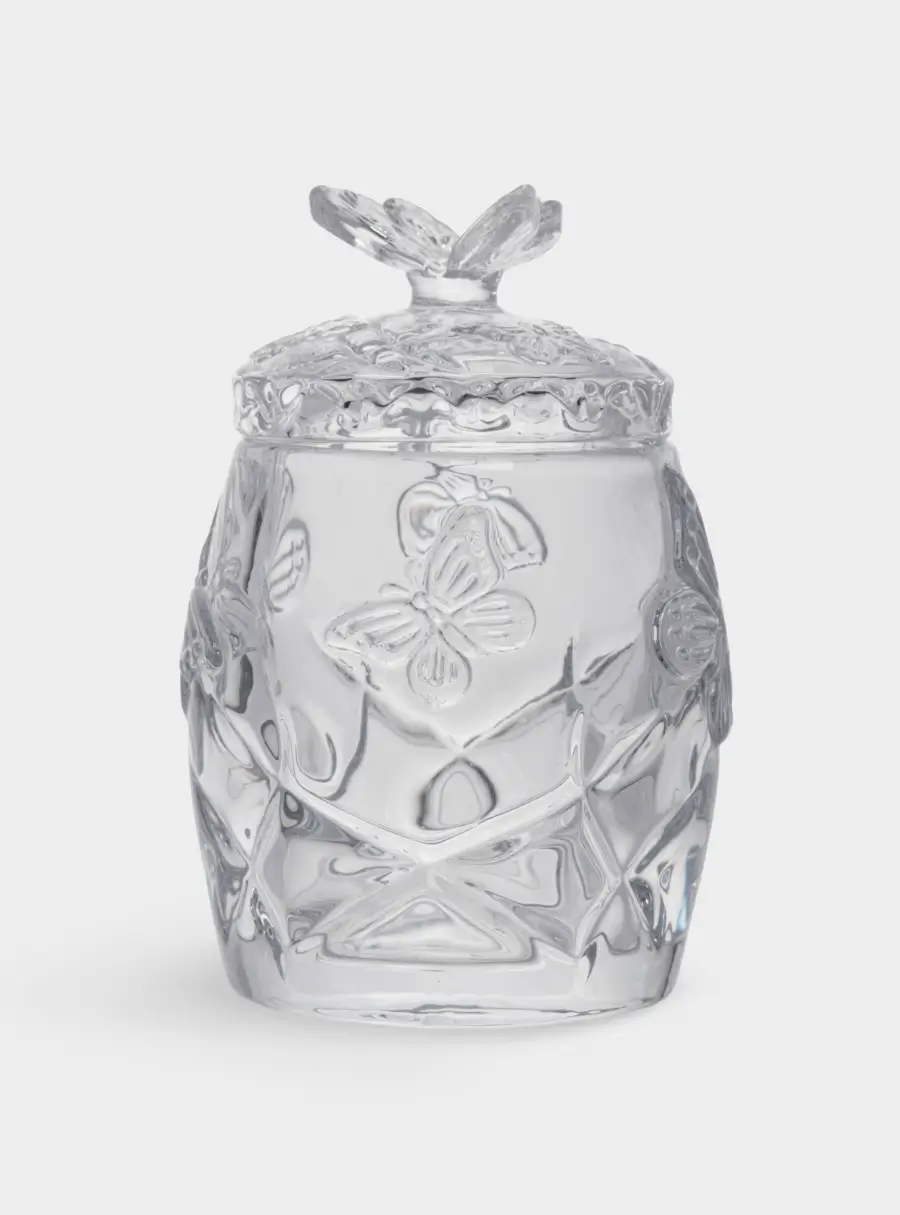 Сахарница, 11 см, 120 мл, с ложкой, стекло/сталь, Бабочка, Butterfly, image-2