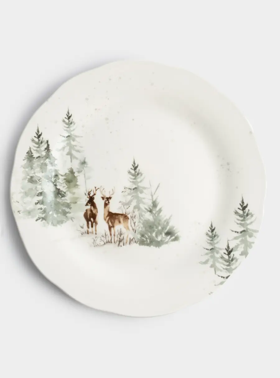 Сервиз обеденный, 6 перс, 18 пр, фарфор P, белый, Олени в лесу, Maral, image-7