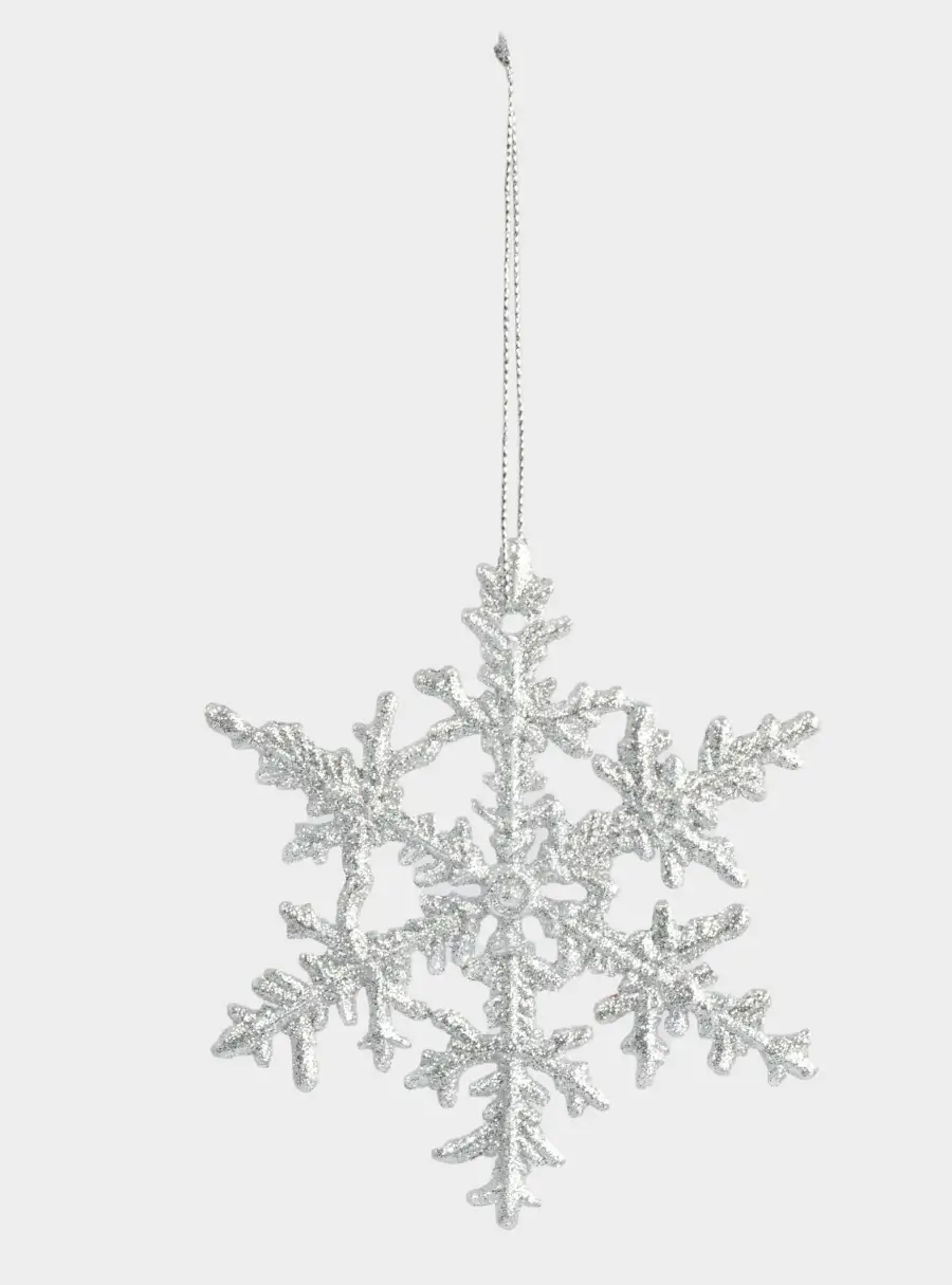 Игрушка елочная, 8 см, пластик, серебристая, Снежинка, Event ,image-1