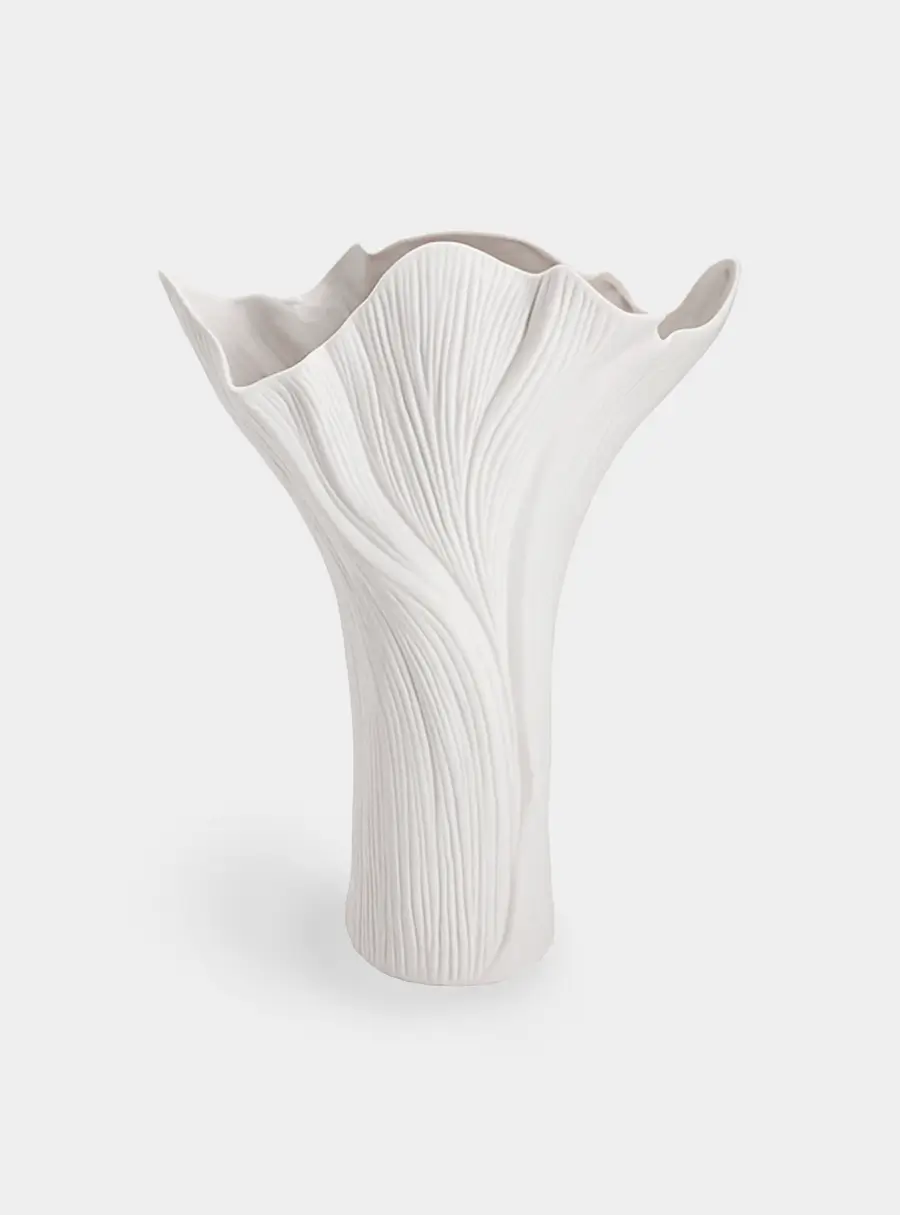 Ваза для цветов, 34 см, декоративная, фарфор P, белая, матовая, Факел, Diana