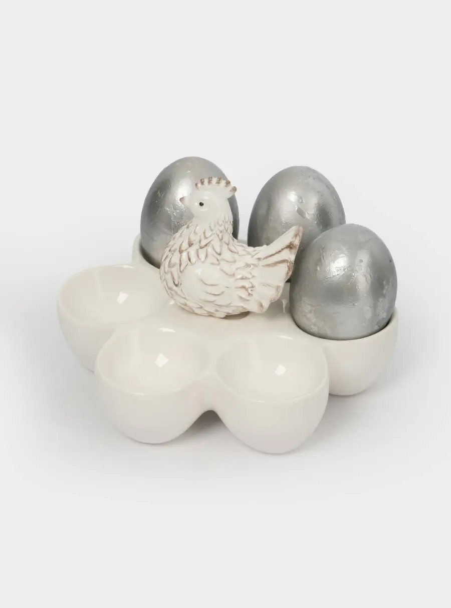 Блюдо пасхальное, 14х13 см, 6 отд, фарфор P/полирезин, молочное, Easter, image-5