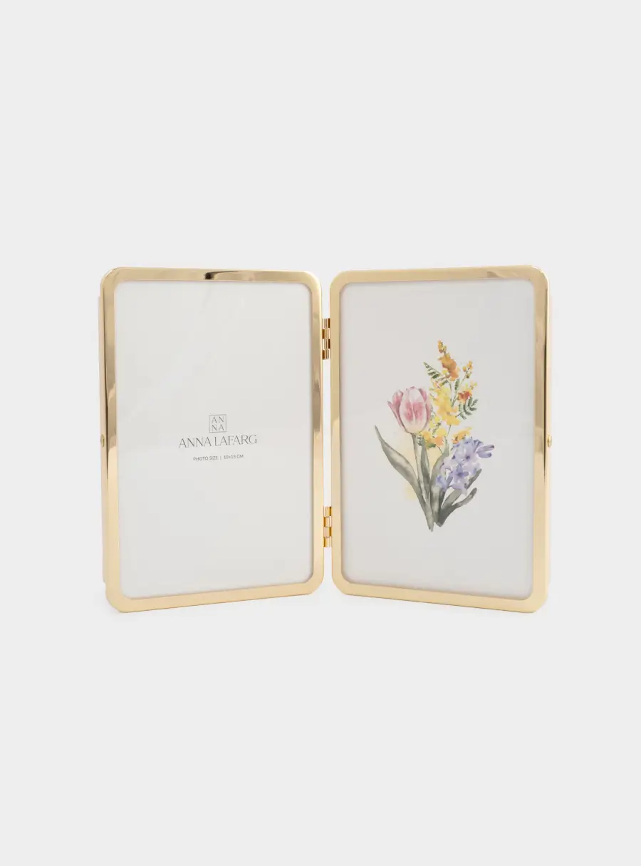 Фоторамка, 22х16 см, для двух фотографий, металл/стекло, золотистая, Museum ,image-2