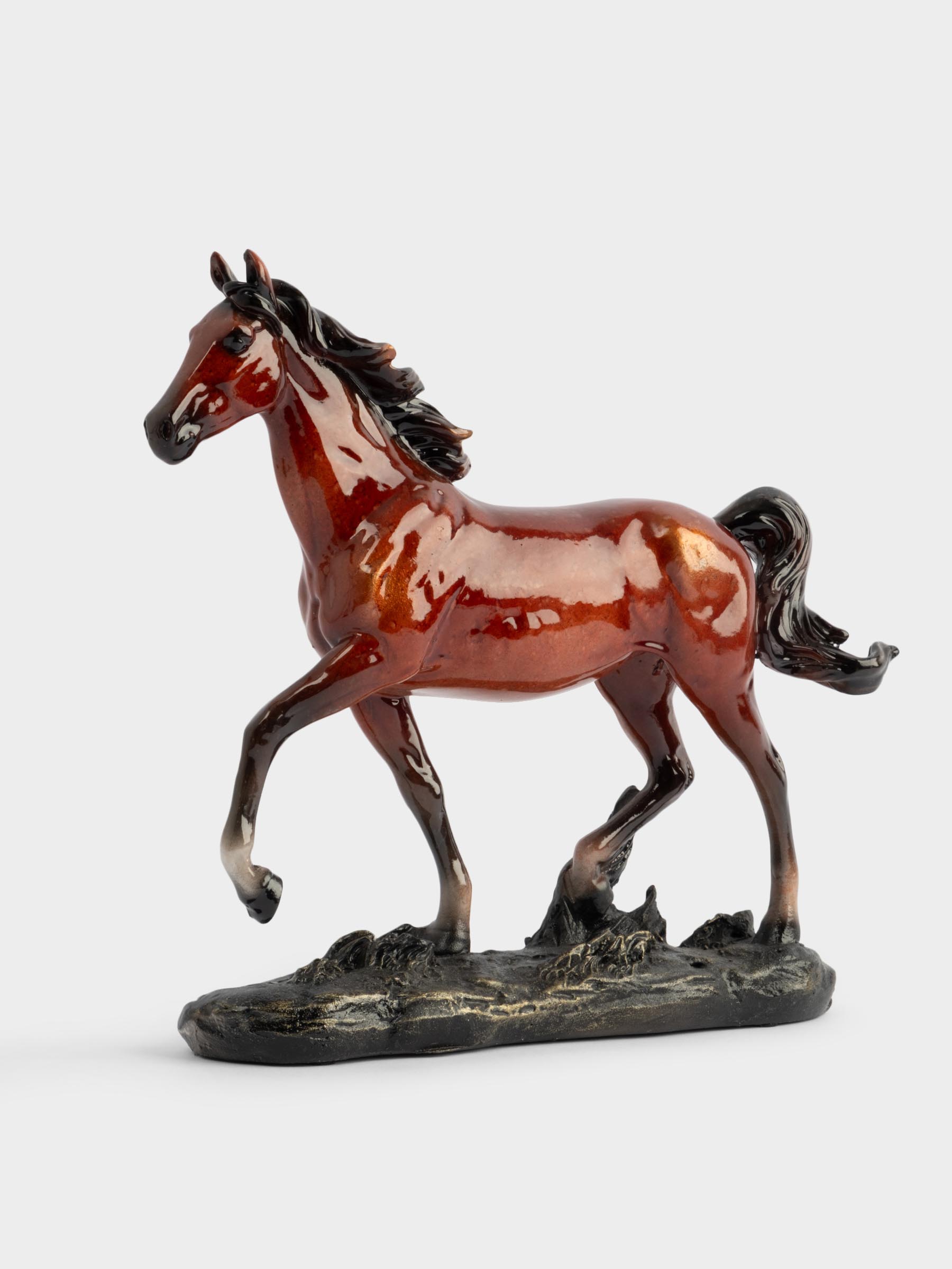 Статуэтка, 22 см, полирезин, коричневая, Бегущая лошадь, Horse, image-0