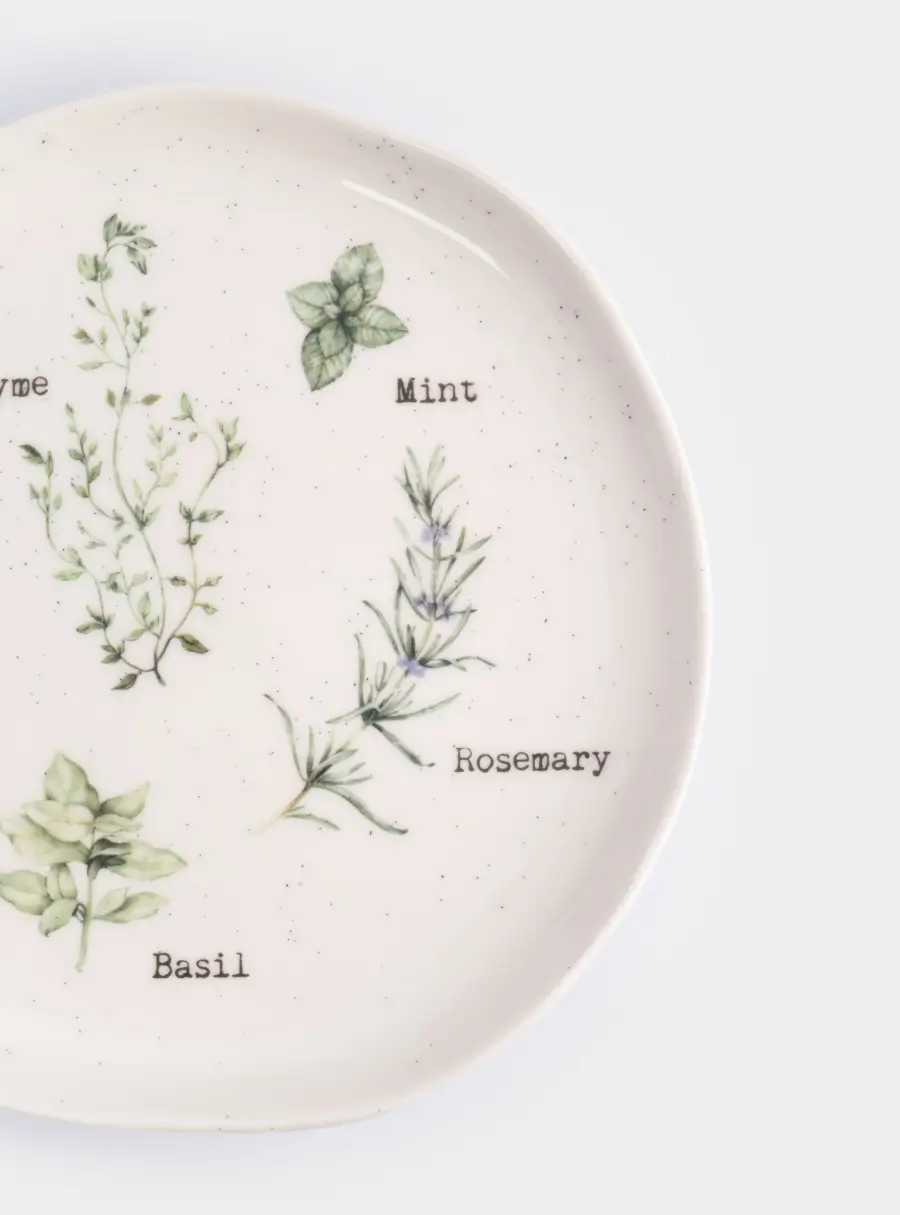 Тарелка закусочная, 19 см, фарфор N, белая, в крапинку, Приправы, Herbarium new ,image-3