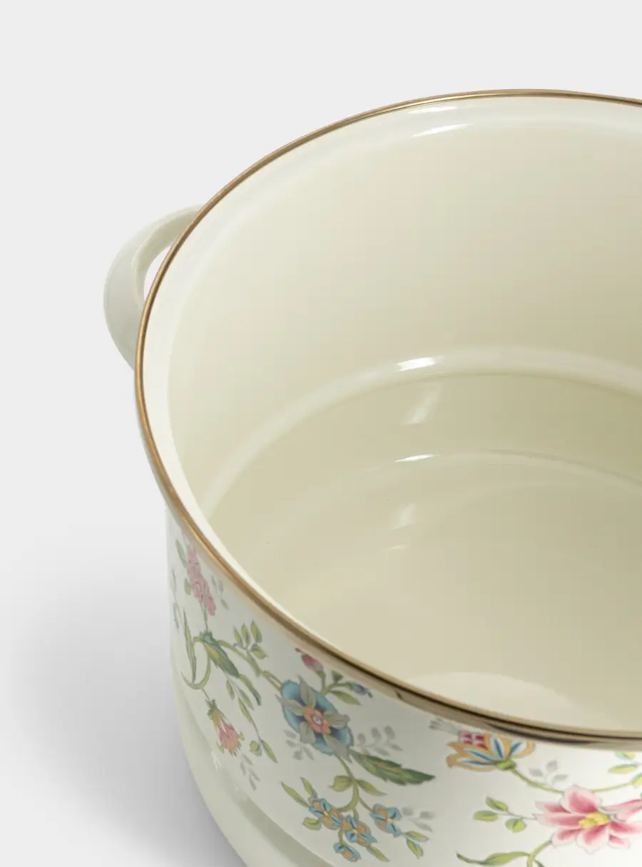 Кастрюля, 24 см, 6.5 л, со вставкой-пароваркой, эмалированная, с крышкой стеклянной, Прованс, image-5