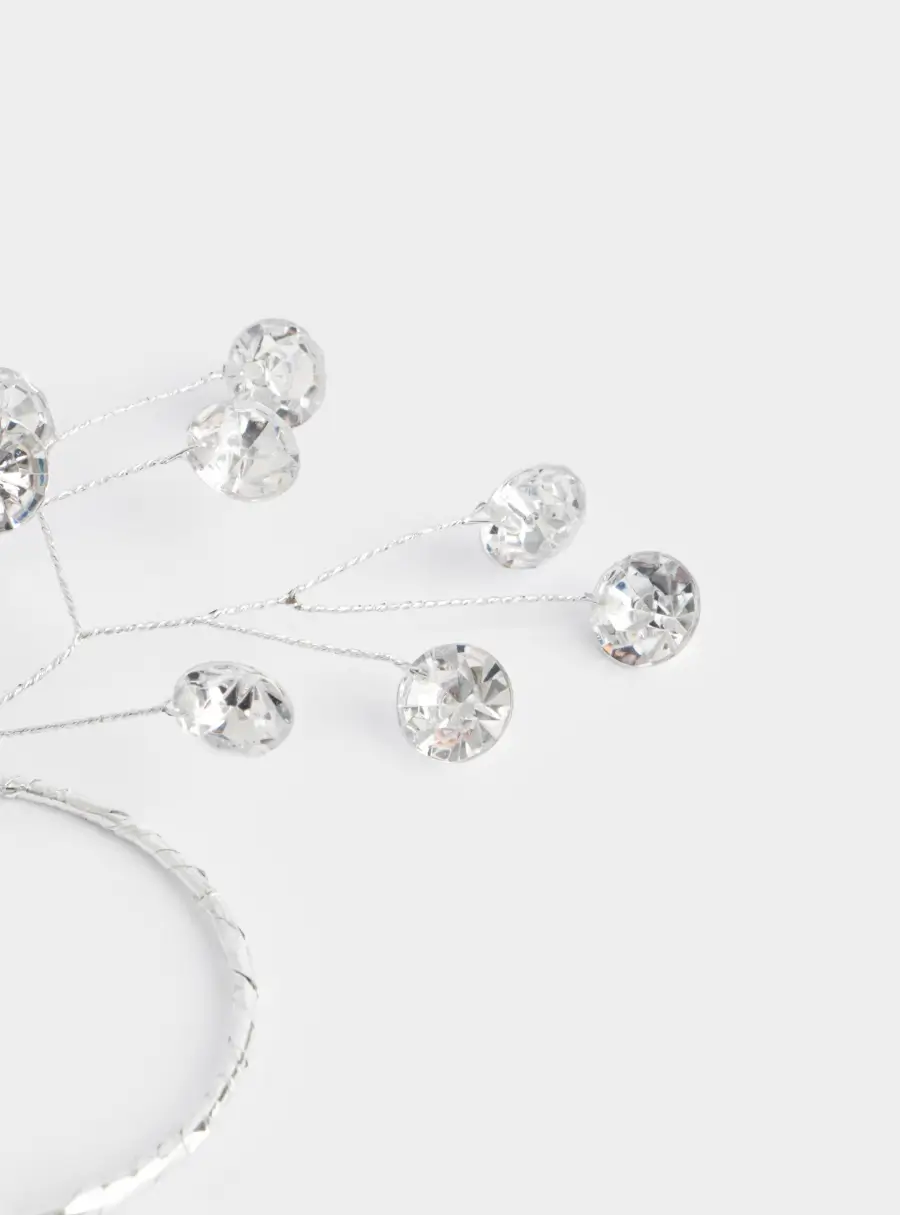 Кольцо для салфеток, 5 см, акрил/металл, серебристое, Кристаллы, Event, image-2