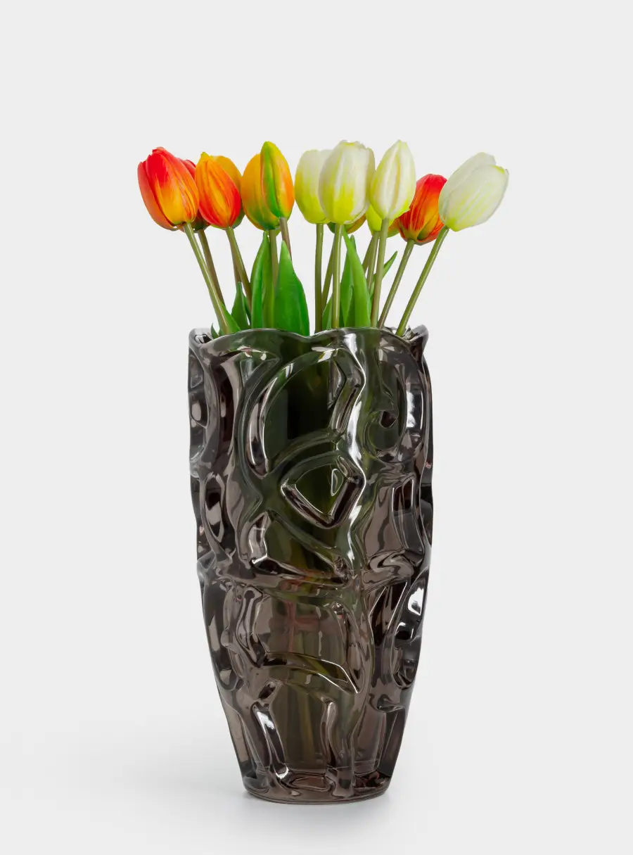 Ваза для цветов, 29 см, стекло Р, коричневая, Узоры, Galaxy, image-4