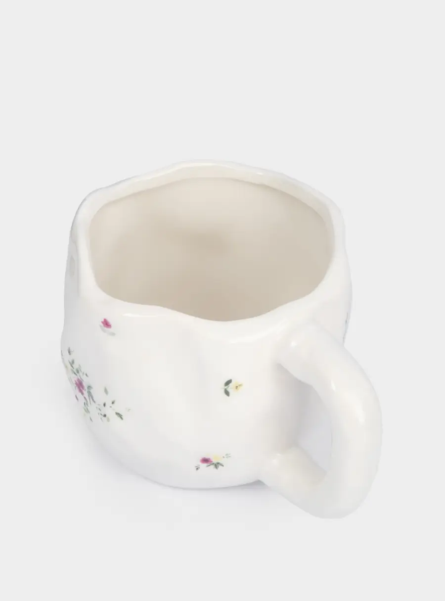 Кружка, 550 мл, керамика, белая, Цветы, Meadow, image-4