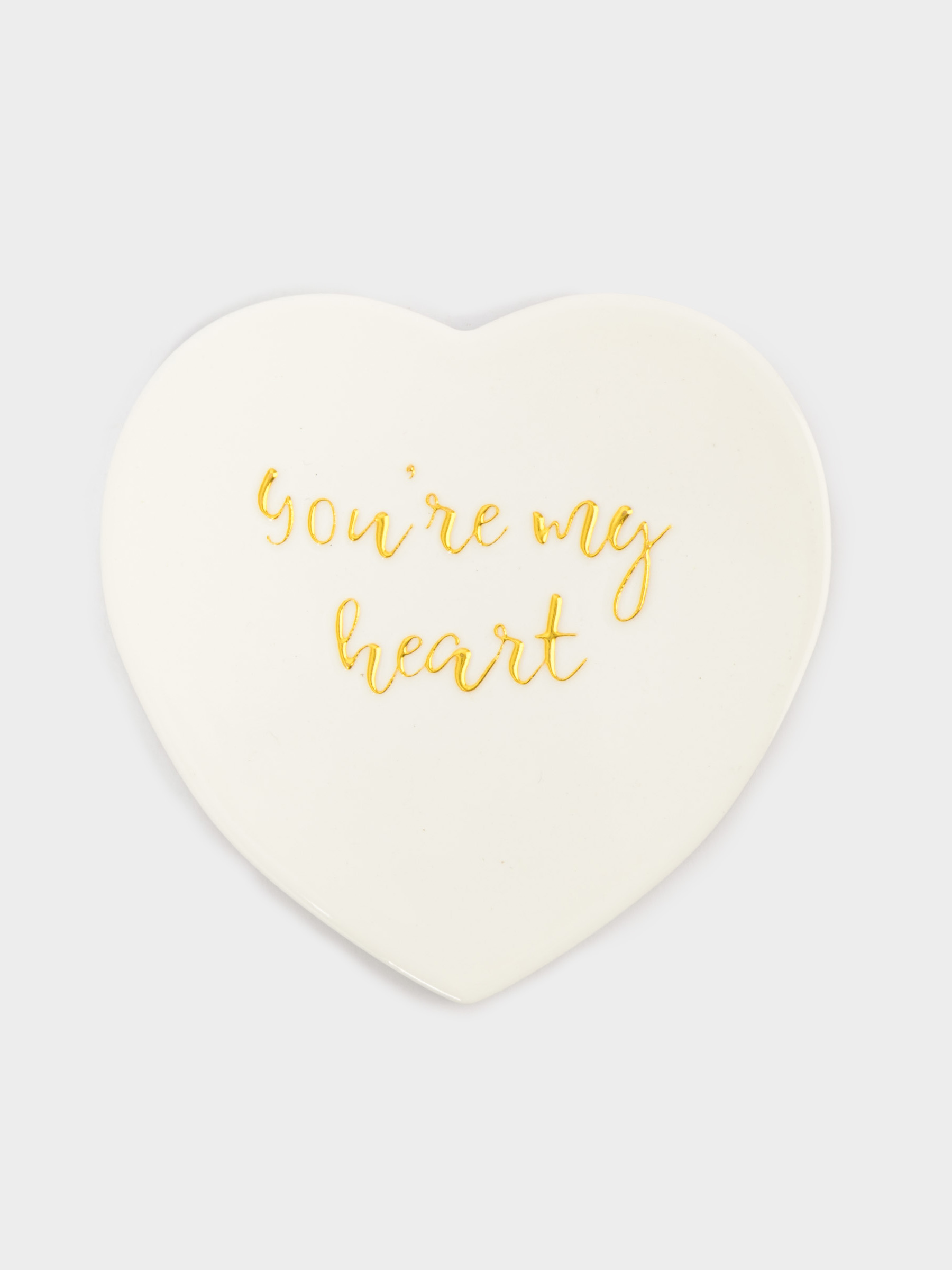 Подставка под кружку, 13х9 см, керамика/пробка, сердце, белая, Надпись, image-0