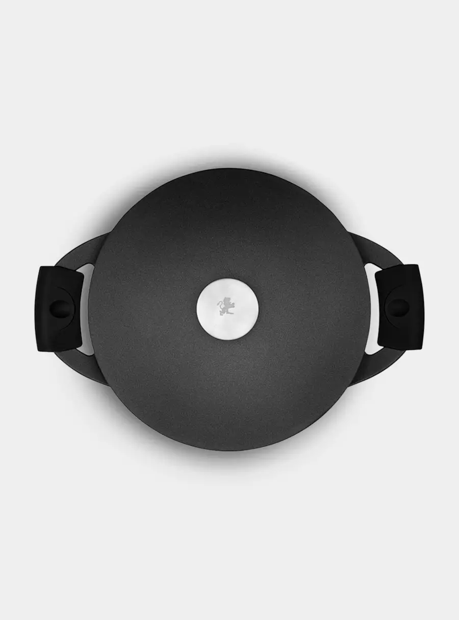 Кастрюля, 24 см, 4.2 л, с крышкой, с покрытием, алюминий, чёрная, Agile, image-1