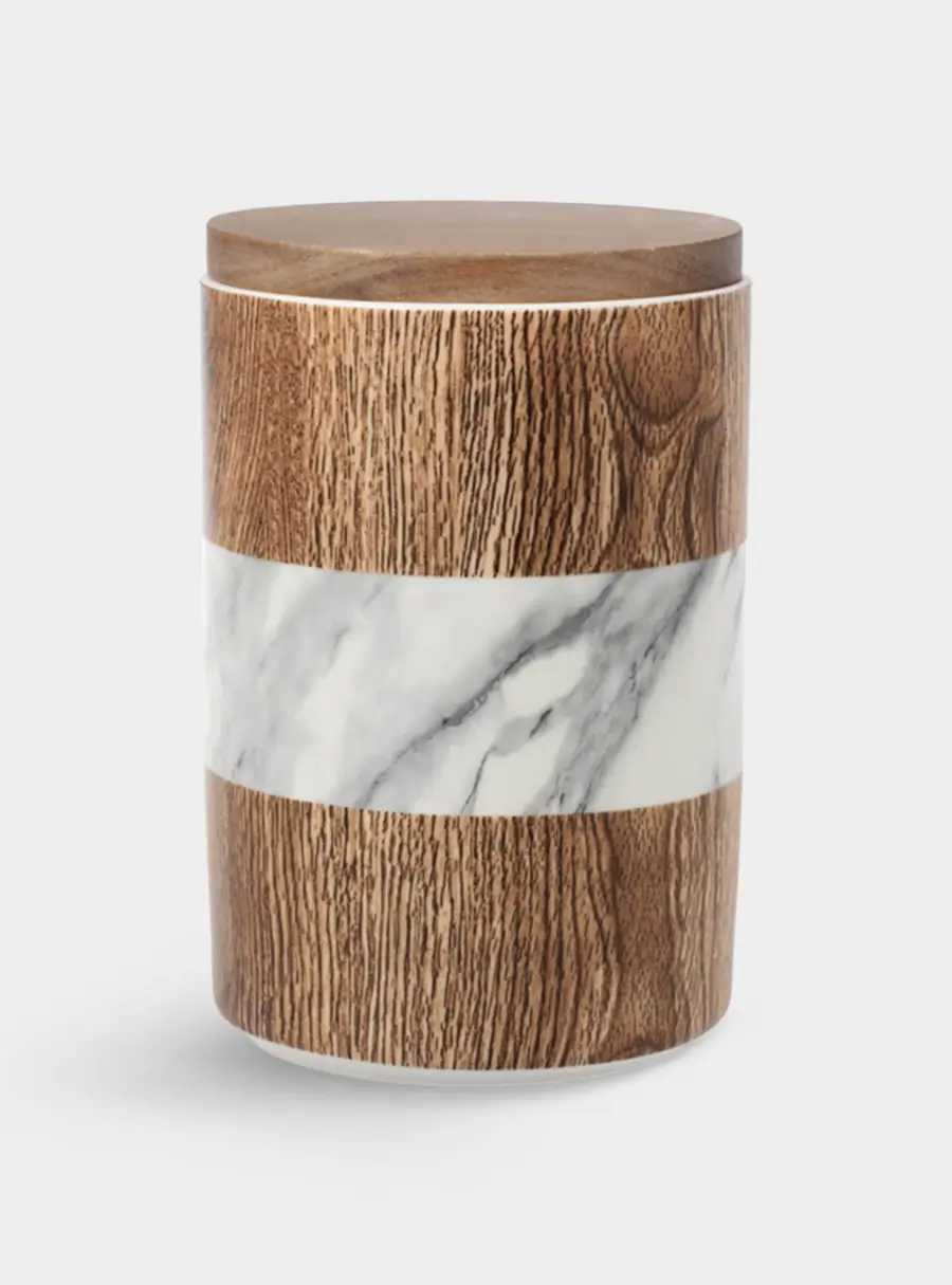Банка для сыпучих продуктов, 1,1 л, 16 см, Wood & Marble