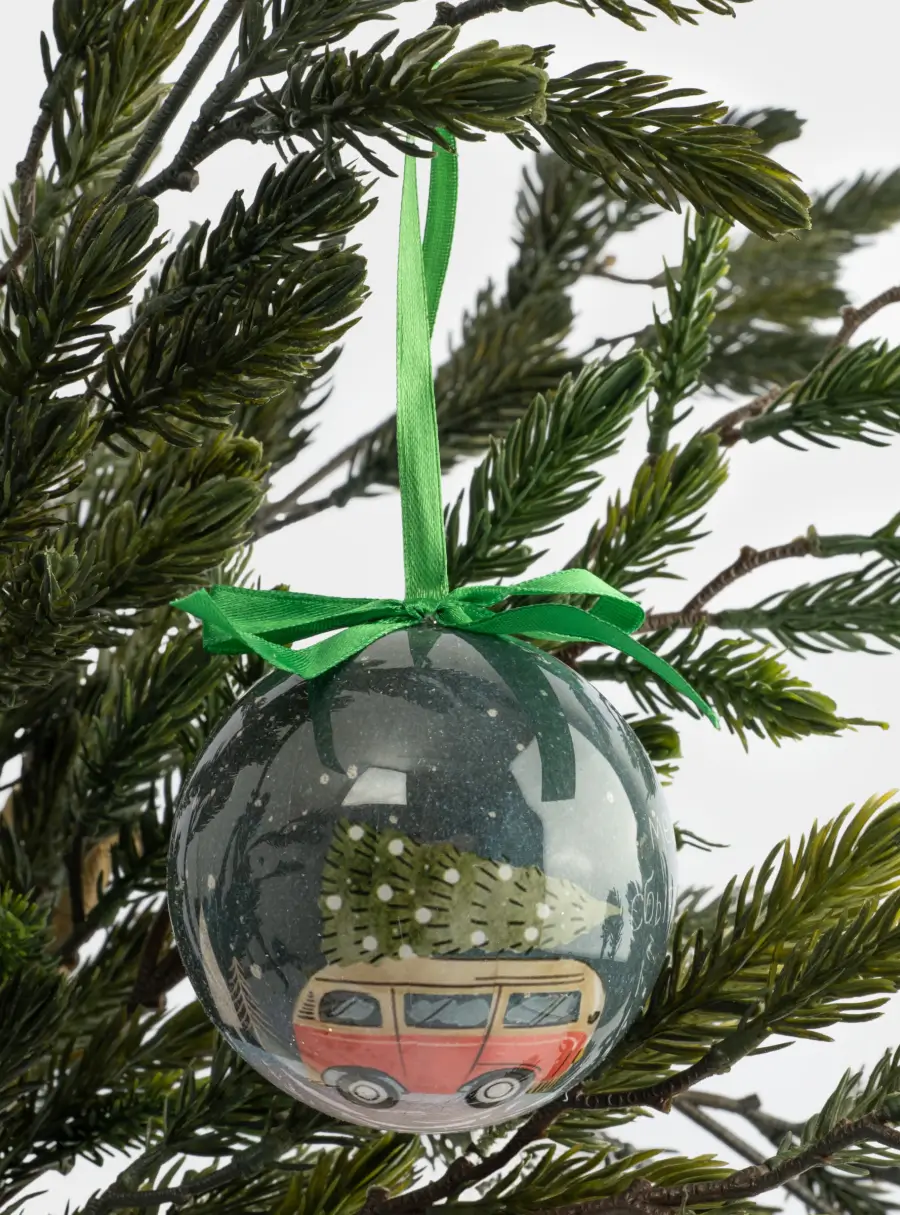 Игрушка елочная, 7 см, пенопласт, шар, Машинка, New year ,image-3