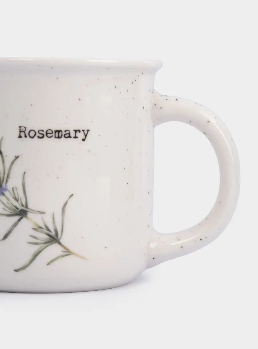 Кружка, 370 мл, фарфор N, белая, в крапинку, Розмарин, Herbarium new, image-2