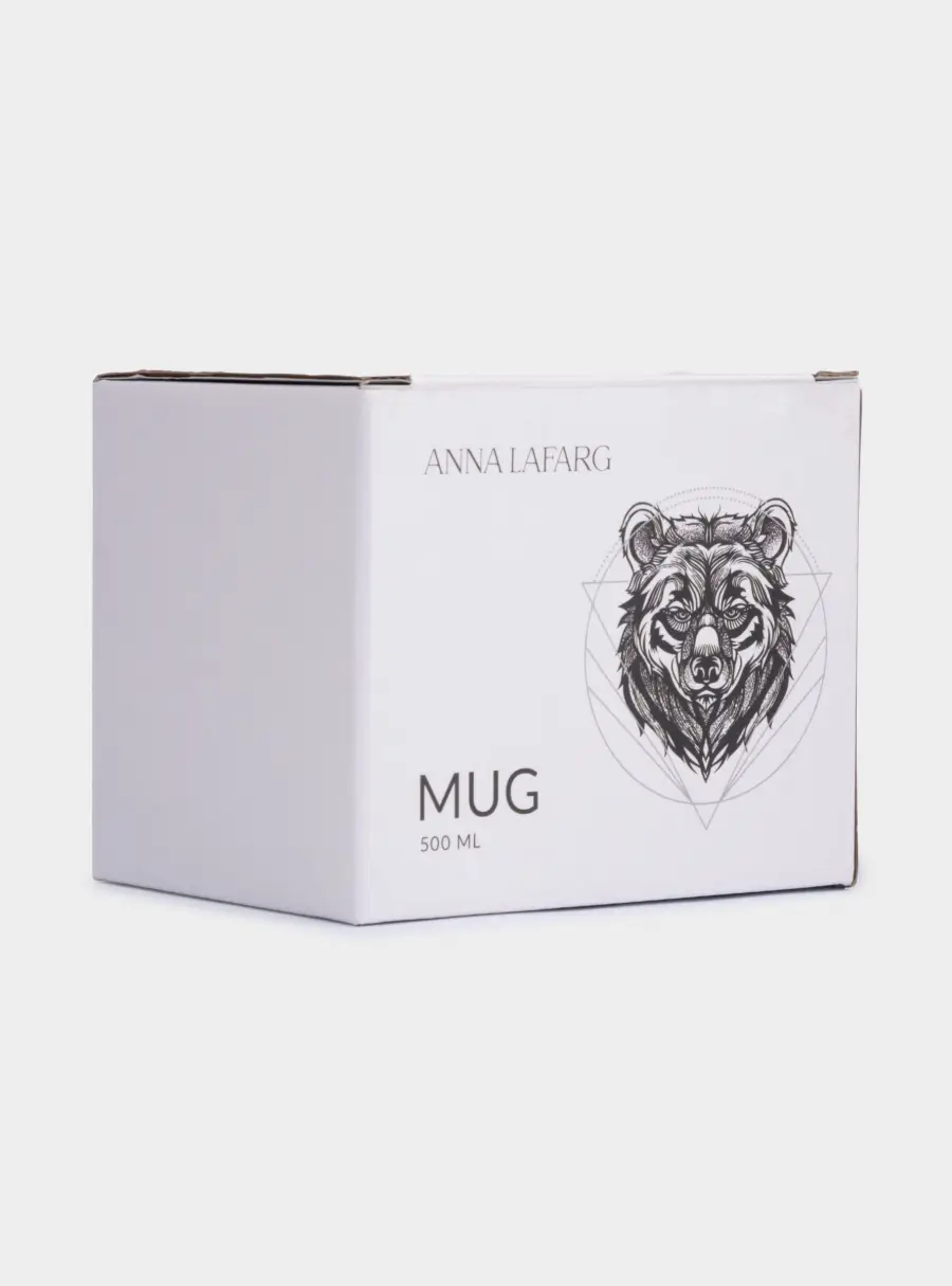 Кружка, 500 мл, фарфор N, коричнево-серебристая, Медведь, Graphics, image-7