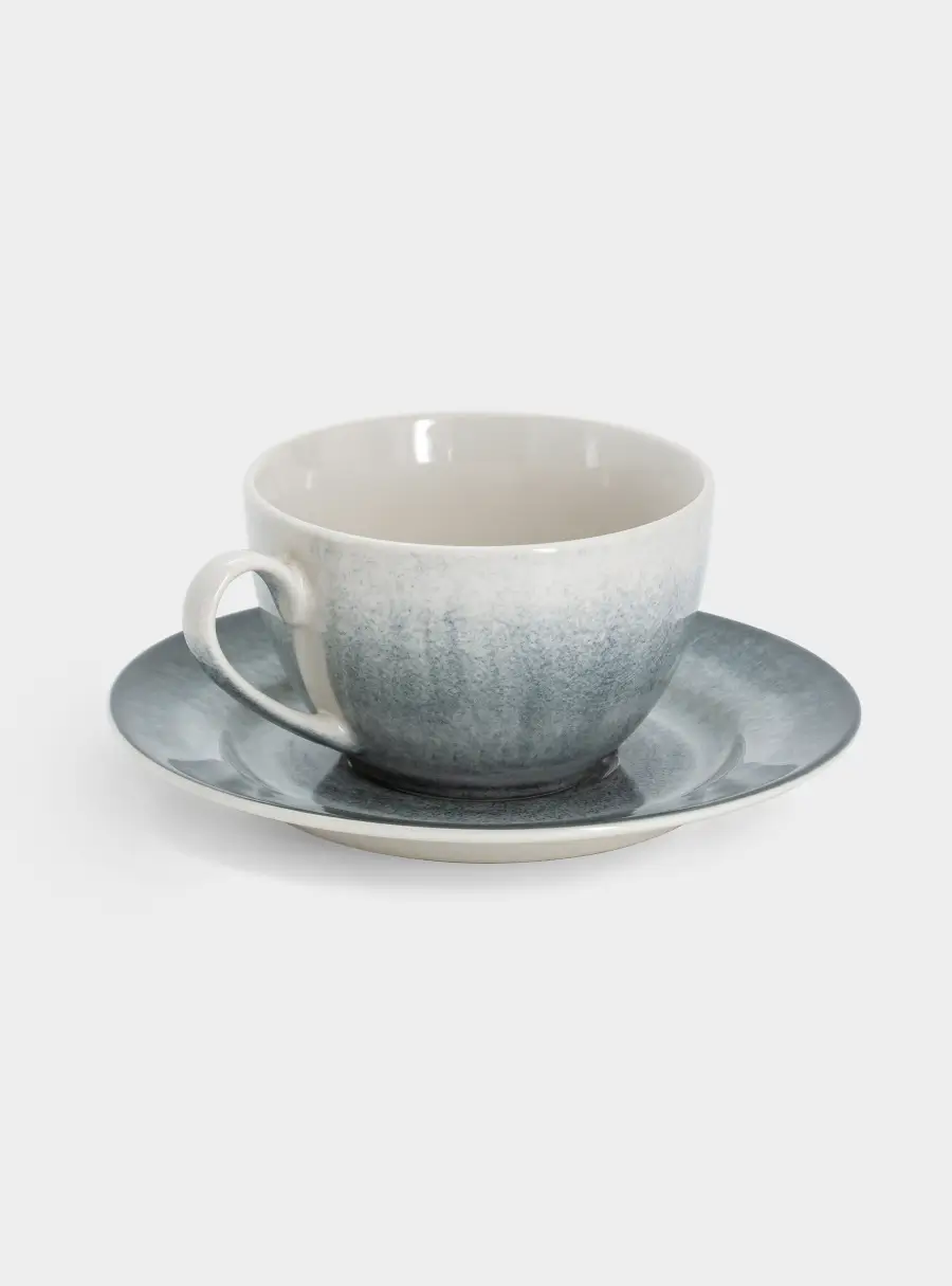 Пара чайная, 1 перс, 2 пр, 220 мл, керамика, серо-голубая, Vulcano ,image-1