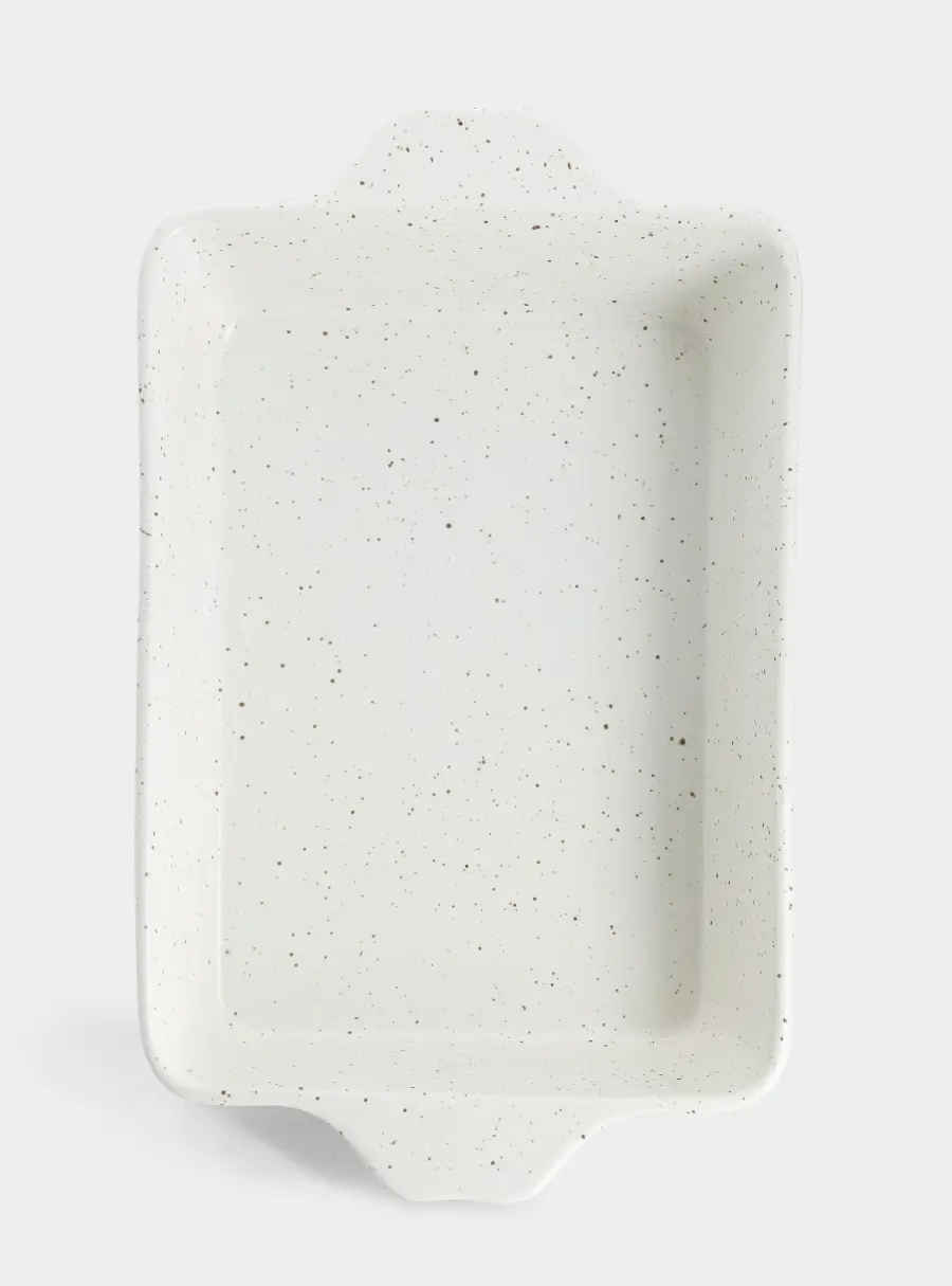 Форма для запекания, 28х20 см, с крышкой, фарфор P, прямоугольная, молочная, в крапинку, Speckle, image-7