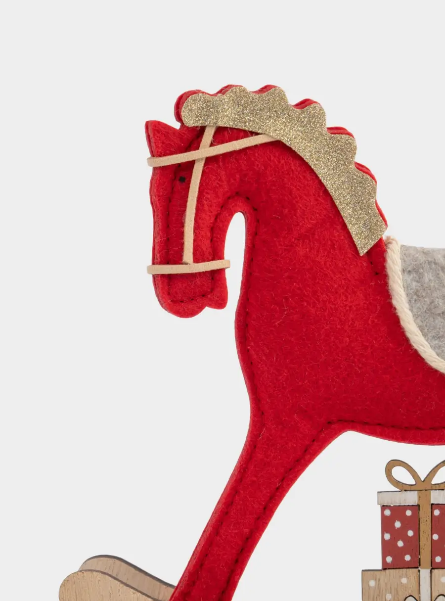 Статуэтка, 19 см, фетр/МДФ, красная, Лошадка-качалка, Bright horse ,image-1