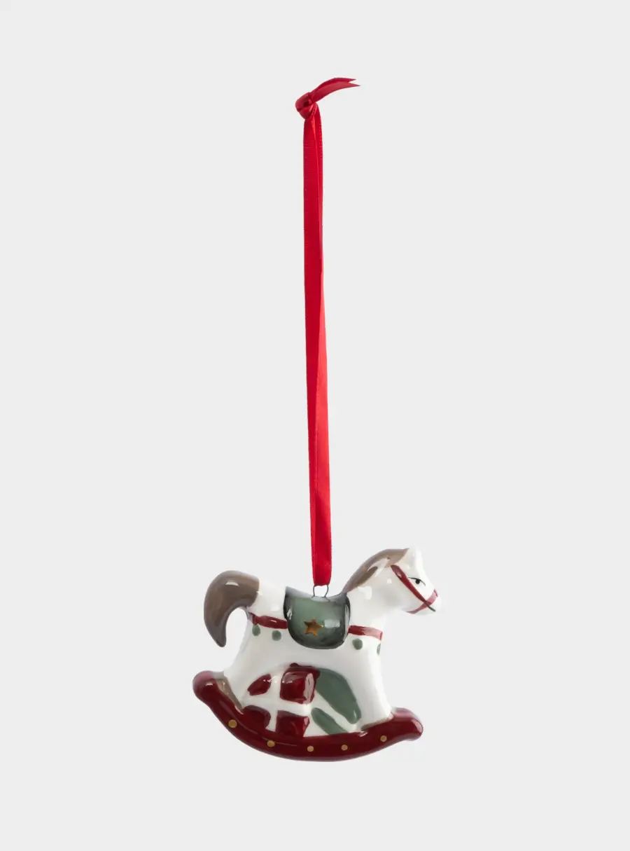 Игрушка елочная, 8 см, керамика, Лошадка-качалка, Bright horse ,image-2
