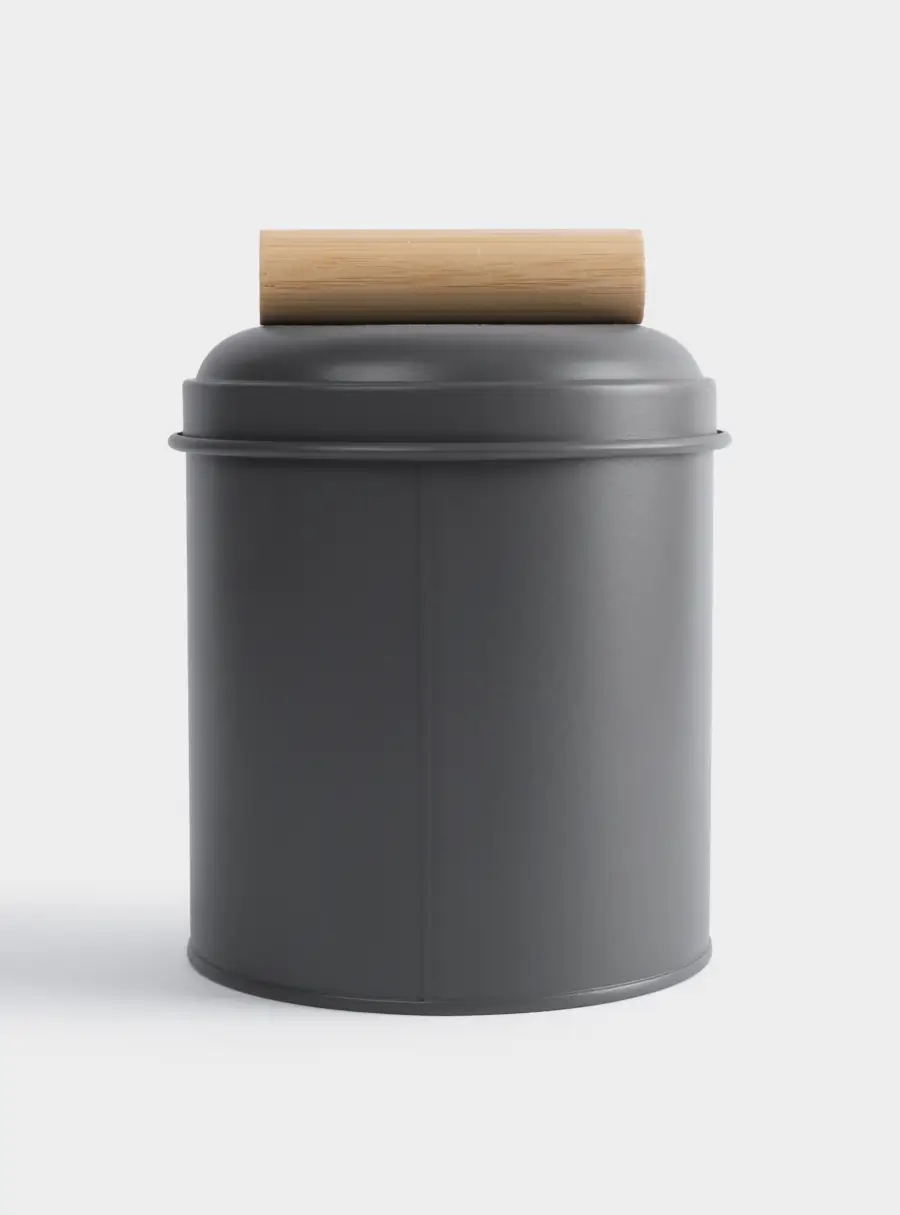 Банка для сыпучих продуктов, 1 л, металл/дерево, графитовая, Local ,image-1