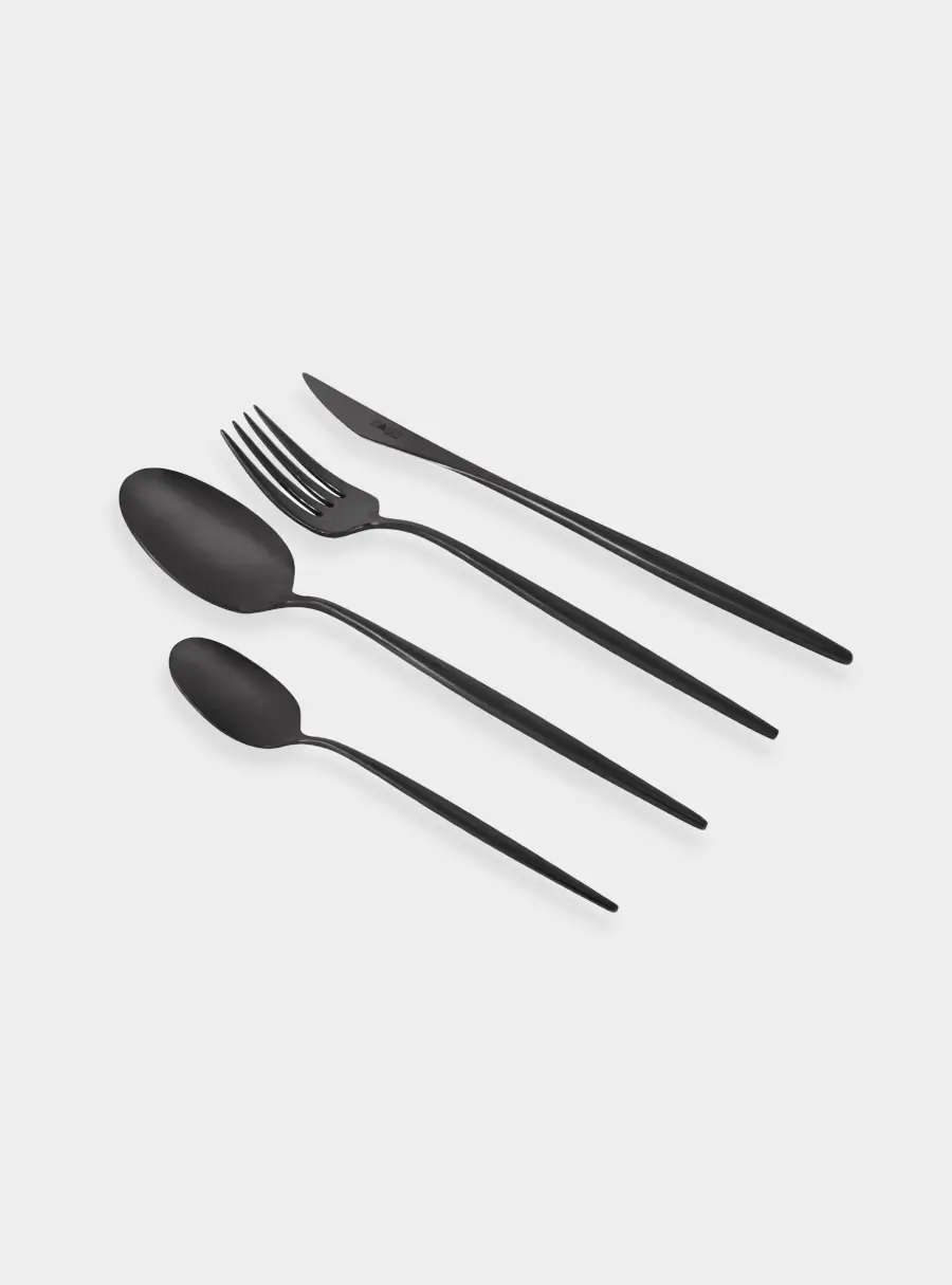 Набор столовых приборов, 24 пр, Cosmos PVD Black, матовые ,image-0