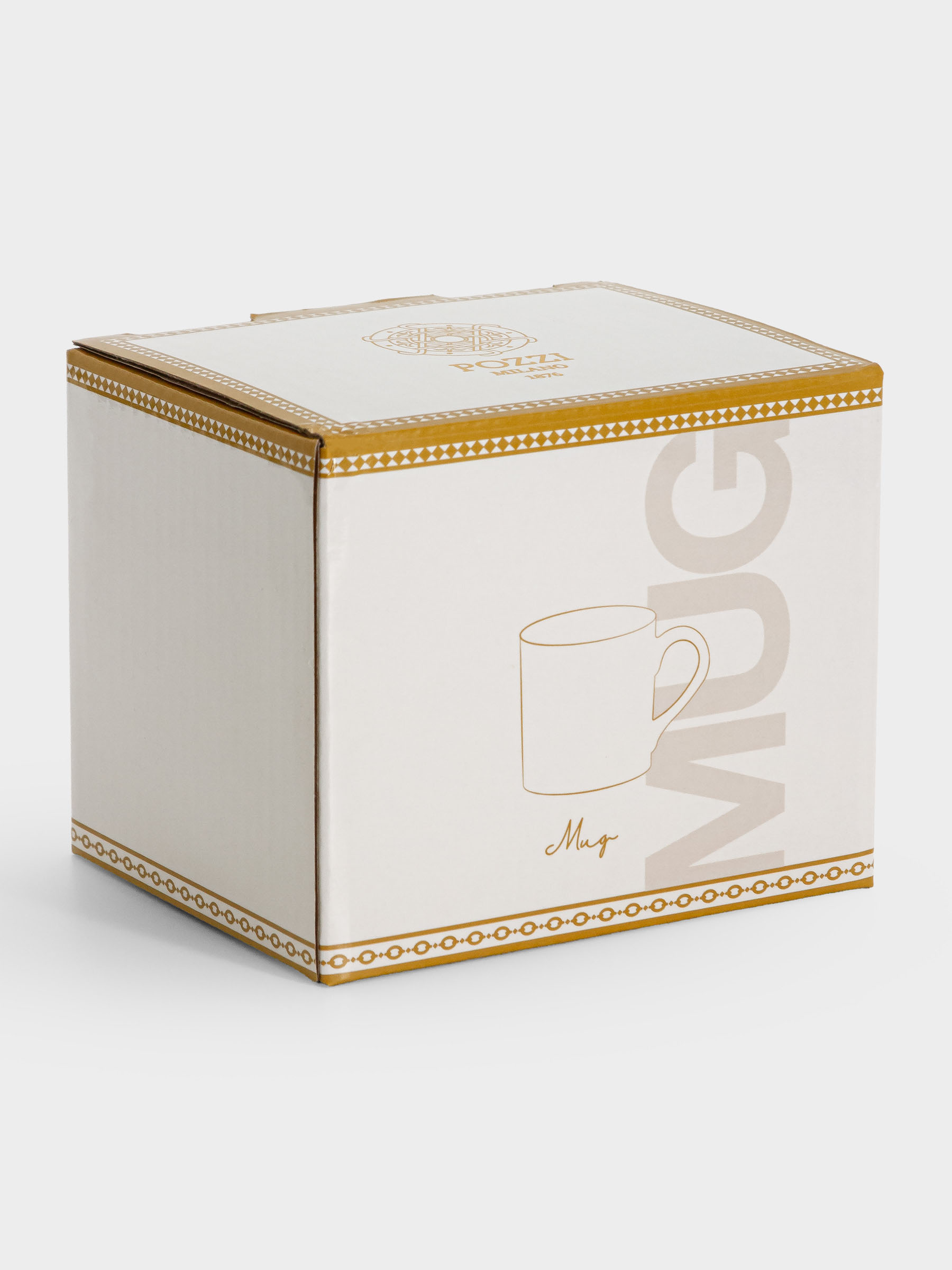Кружка, 400 мл, фарфор N, белая, с золотистым орнаментом, Golden, image-4