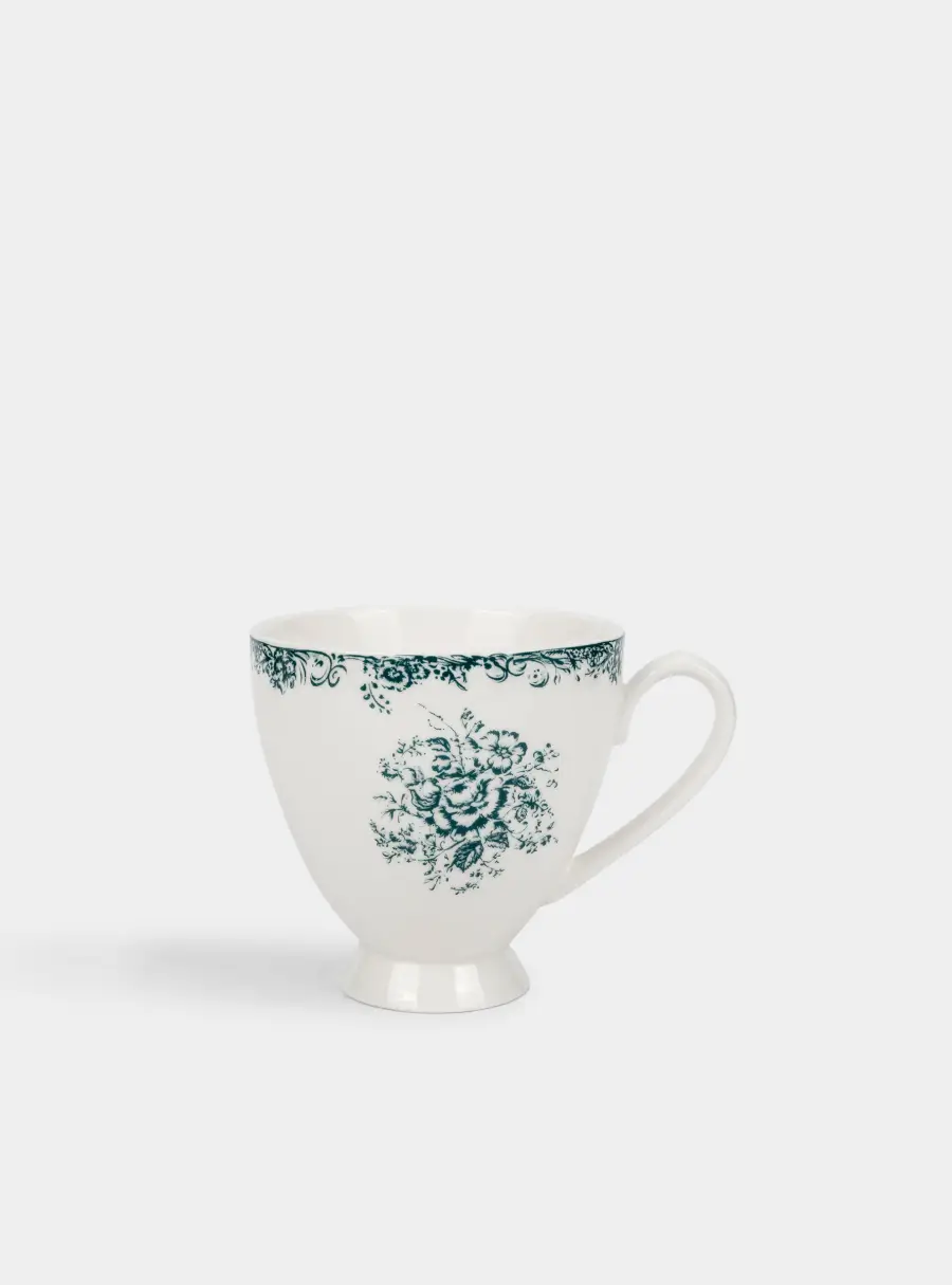 Кружка, 310 мл, фарфор P, бело-синяя, Rosetta ,image-0