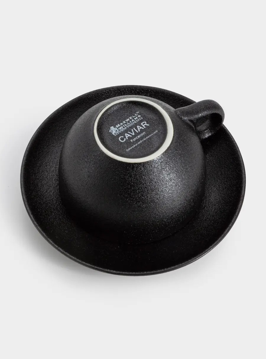 Чашка с блюдцем, 250 мл, чёрная, Икра, image-3