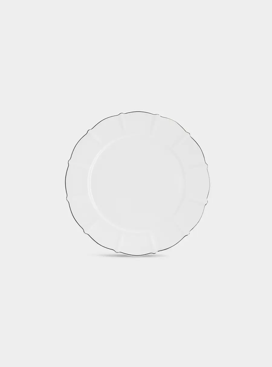 Сервиз обеденный, 6 перс, 21 пр, фарфор F, белый, с серебристым кантом, Lotus silver, image-5