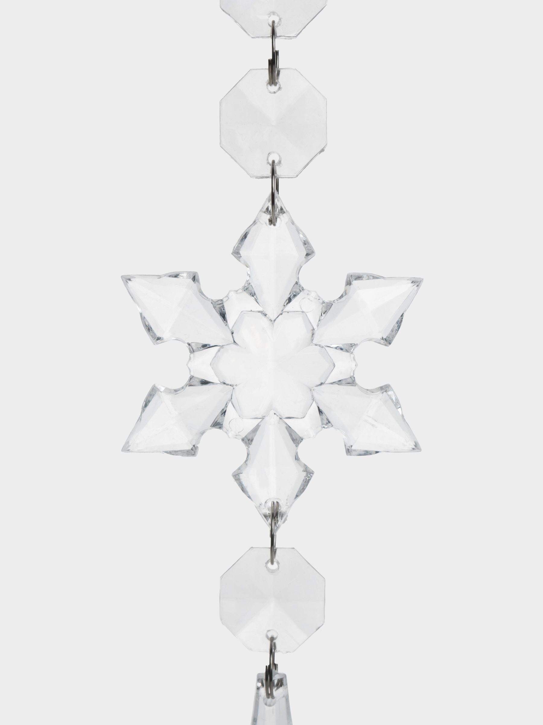 Украшение декоративное, 25 см, подвесное, акрил/металл, Снежинка с кристаллом, Event, image-1