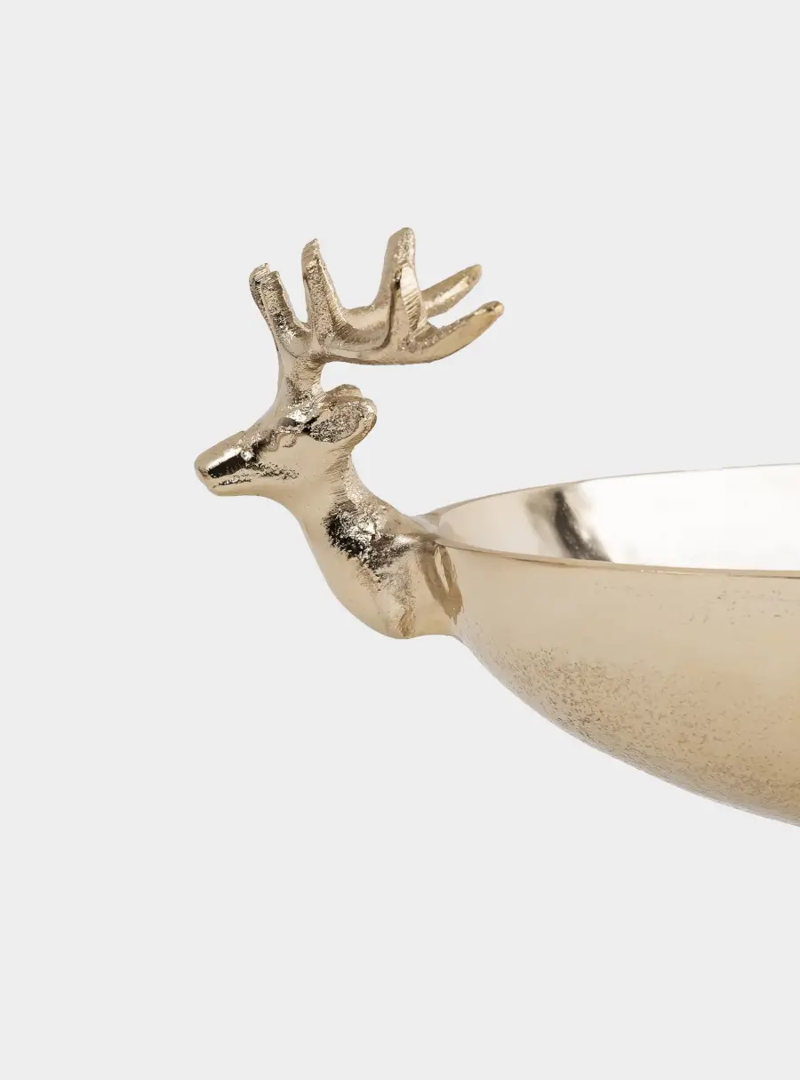 Блюдо на ножке, 35х19 см, металл, золотистое, Олени, Maral gold ,image-3
