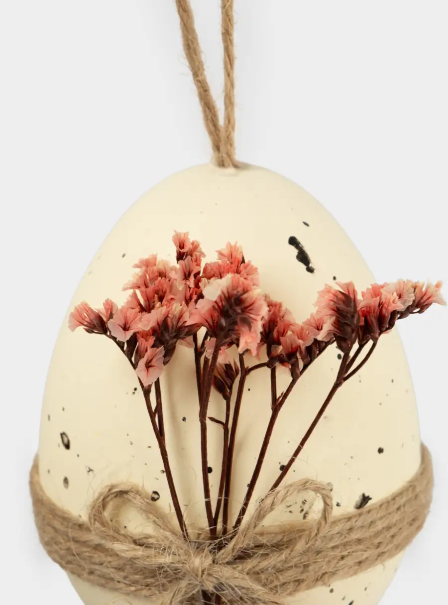 Подвеска, пасхальное яйцо, 9 см, пластик, желтая, Веточки, Interior Easter ,image-2