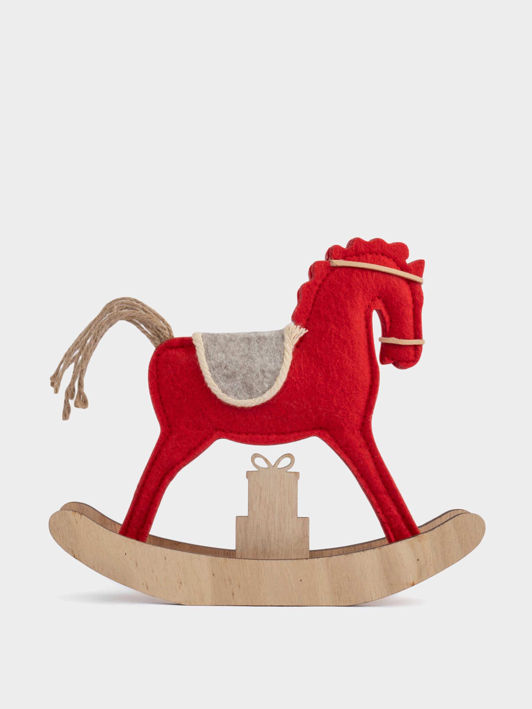 Статуэтка, 19 см, фетр/МДФ, красная, Лошадка-качалка, Bright horse, image-3