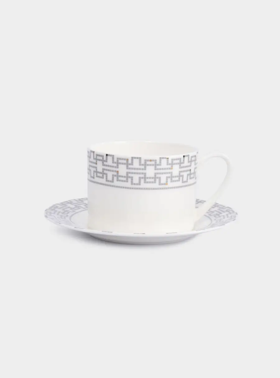 Пара чайная, 1 перс, 2 пр, 290 мл, фарфор F, белая, Орнамент, Greco ,image-0