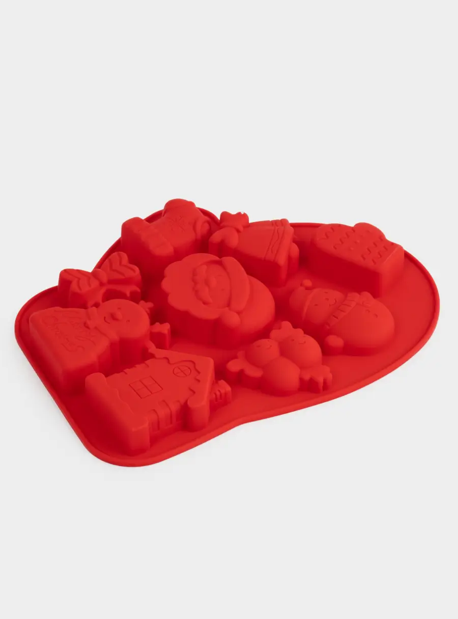 Форма для выпечки кексов, 25х20 см, 9 отд, силикон, красная, Варежка, Muffin ,image-2