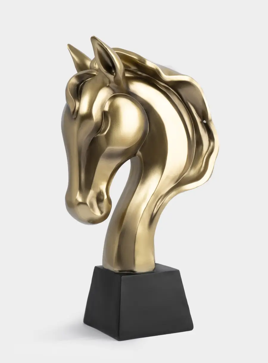 Статуэтка, 36 см, полирезин, бронзовая, Голова коня, Horse