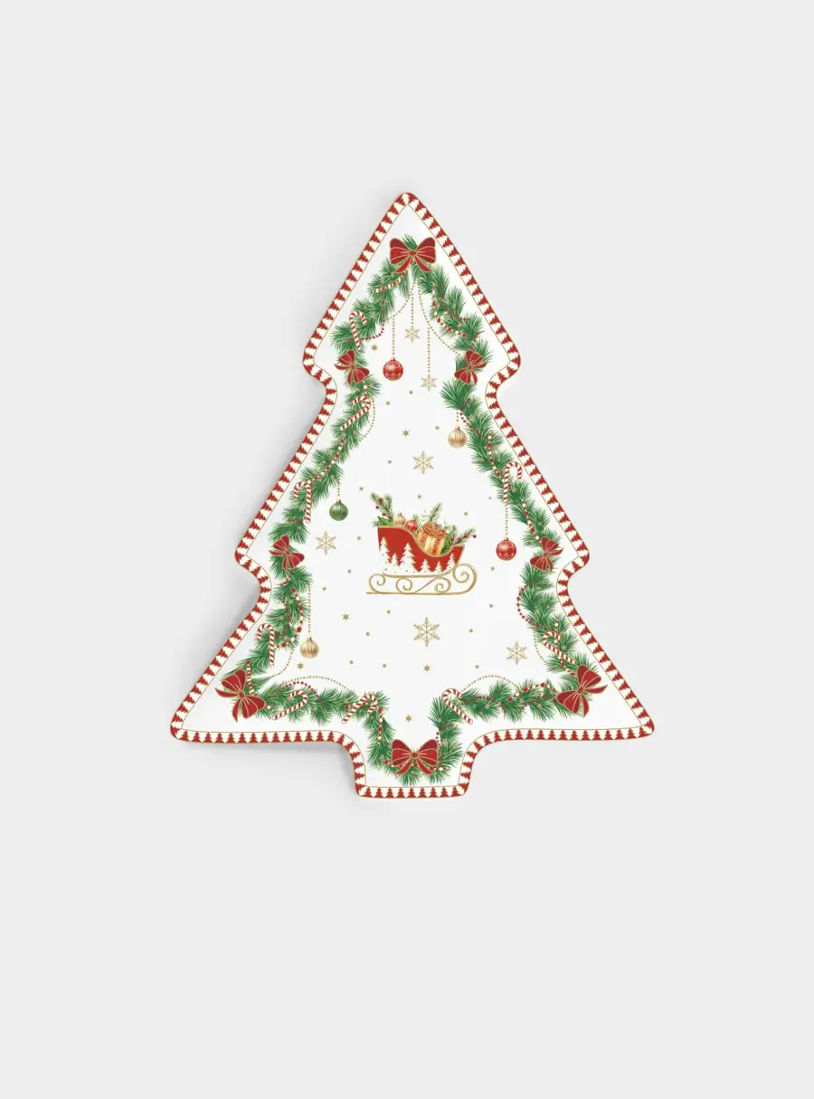 Блюдо, 20,5х25,5 см, фарфор P, белое, елочка, Щелкунчик и фея, Magie de Noel